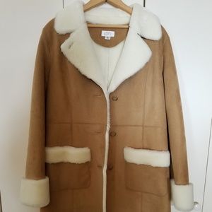 Ann Taylor Loft Faux Suede & Shearling Lined Coat